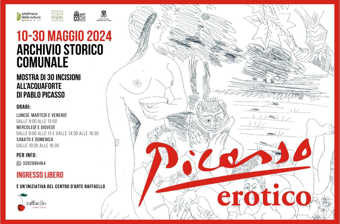 Tredicesima edizione del Festival delle Culture a Palermo, all’Archivio Storico Comunale la mostra “Picasso erotico” del “Centro d’arte Raffaello” a cura di Massimiliano Reggiani